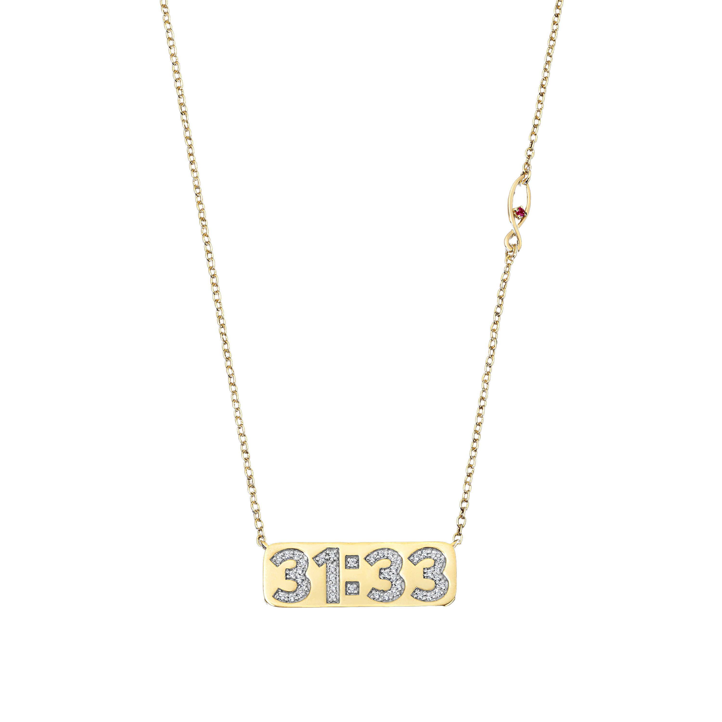 Covenant Promise 14K Yellow Gold Horizontal Plate Necklace