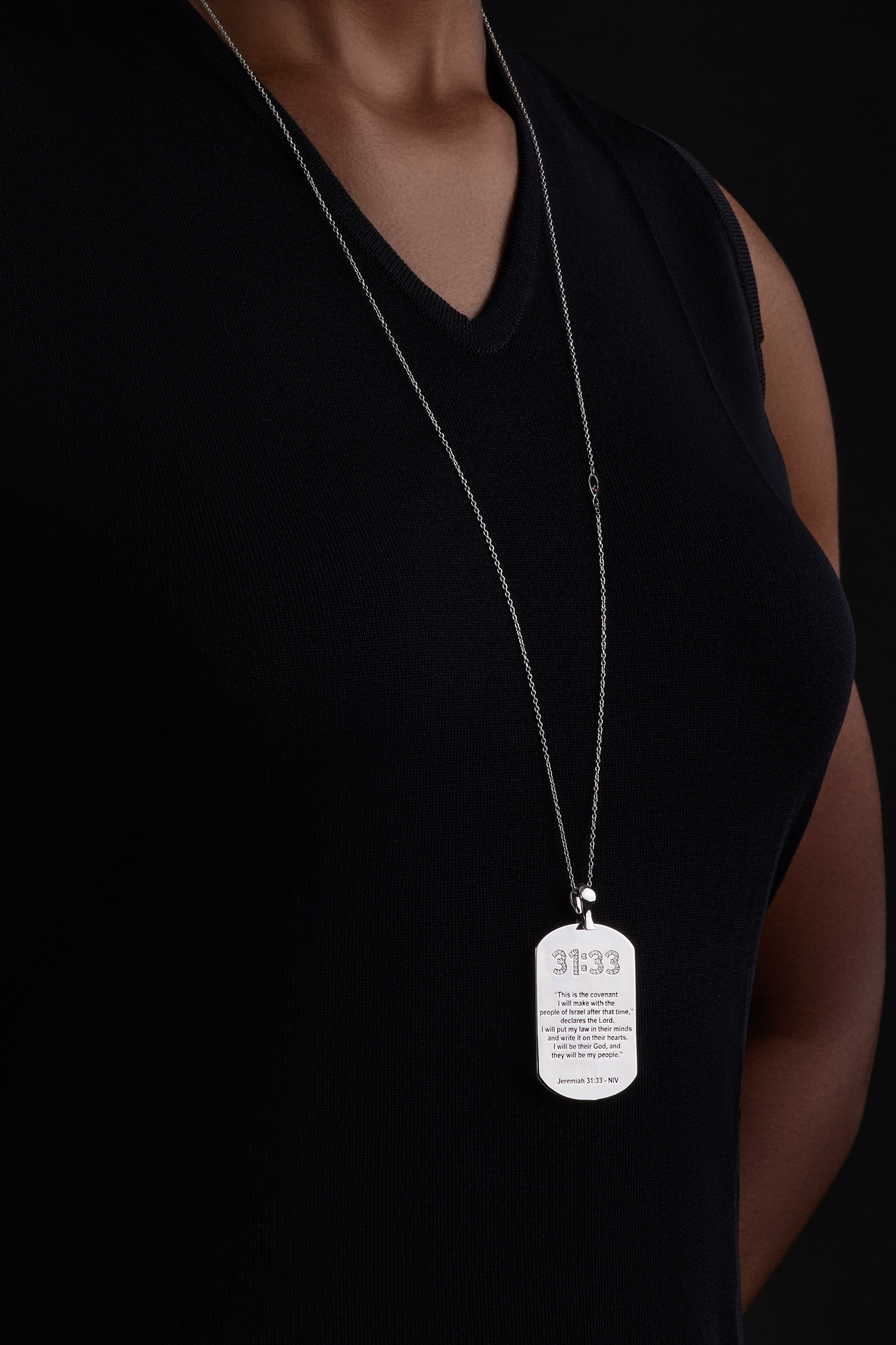Covenant Promise Scripture Dog Tag Necklace