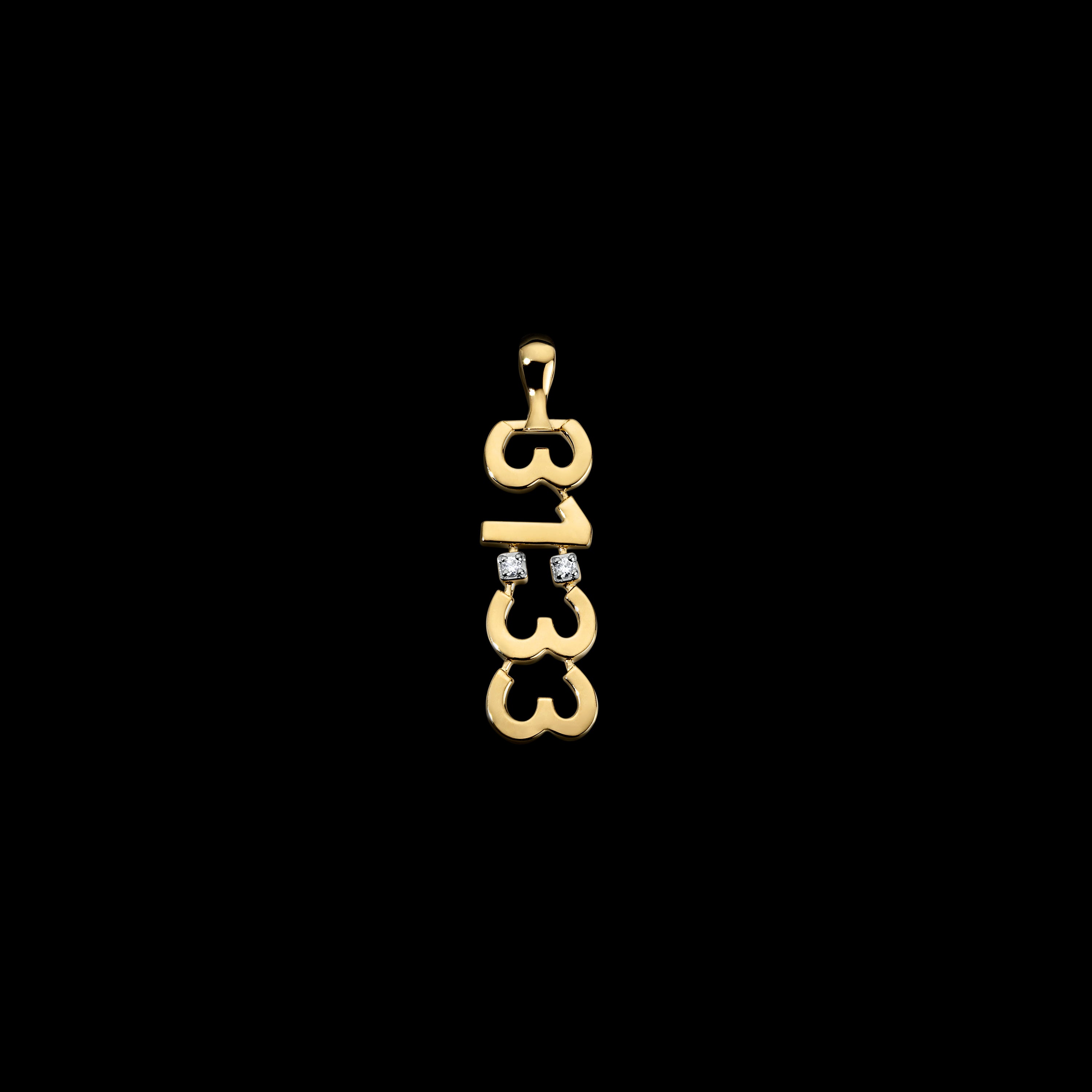 14K Yellow Gold Diamond Colon Covenant Numbers Charm