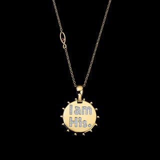 COVENANT PROMISE<br>I AM HIS<br>Diamond and 14Kt Reversible Pendent<br>with 14Kt Chain