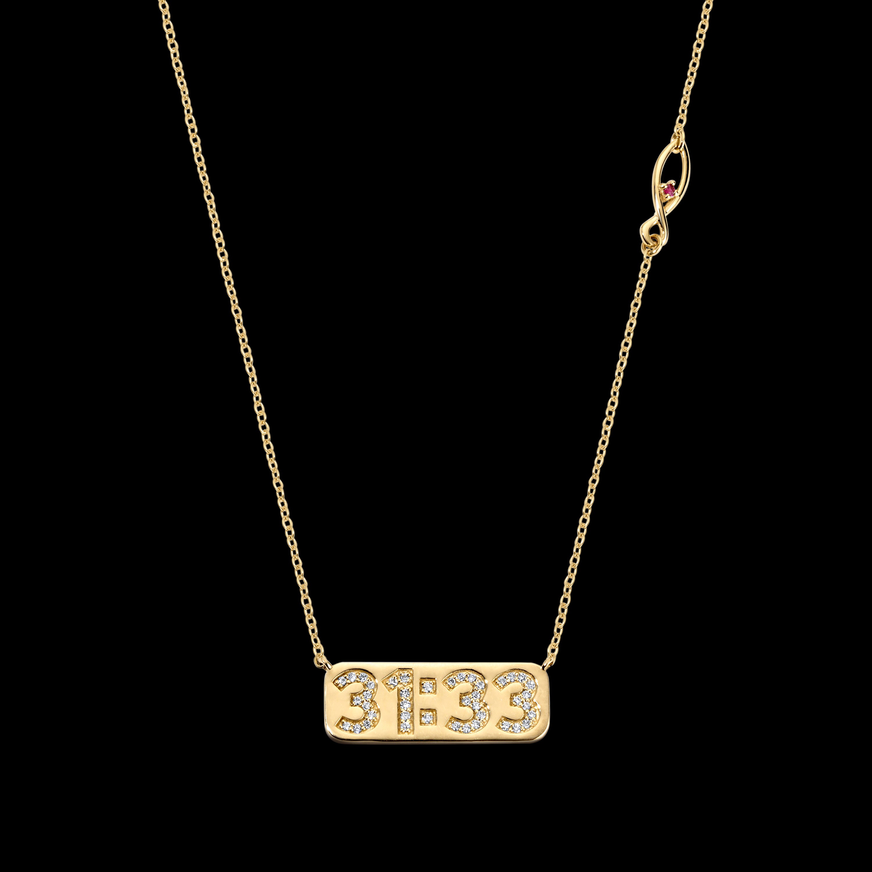Covenant Promise 14K Yellow Gold Horizontal Plate Necklace