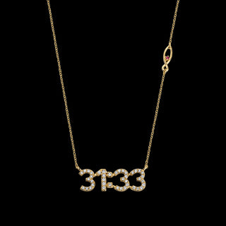 COVENANT PROMISE<br>All Diamonds 14Kt<br>Name Plate Necklace
