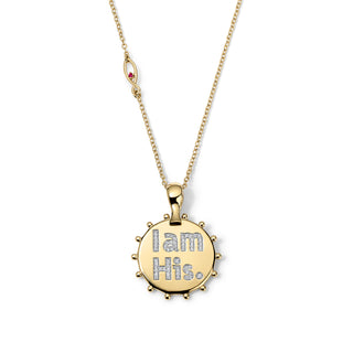 COVENANT PROMISE<br>I AM HIS<br>Diamond and 14Kt Reversible Pendent<br>with 14Kt Chain